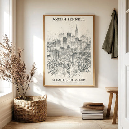 Joseph Pennell Print - 'Skyscrapers from the Gladstone' 1912 Exhibition Poster