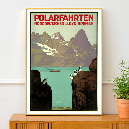 1912 Vintage Arctic Travel Poster by Hellmuth Eichrodt