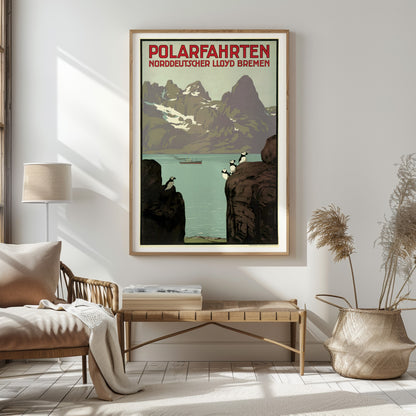 1912 Vintage Arctic Travel Poster by Hellmuth Eichrodt