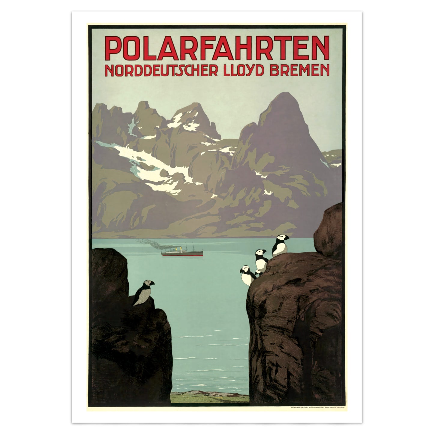1912 Vintage Arctic Travel Poster by Hellmuth Eichrodt