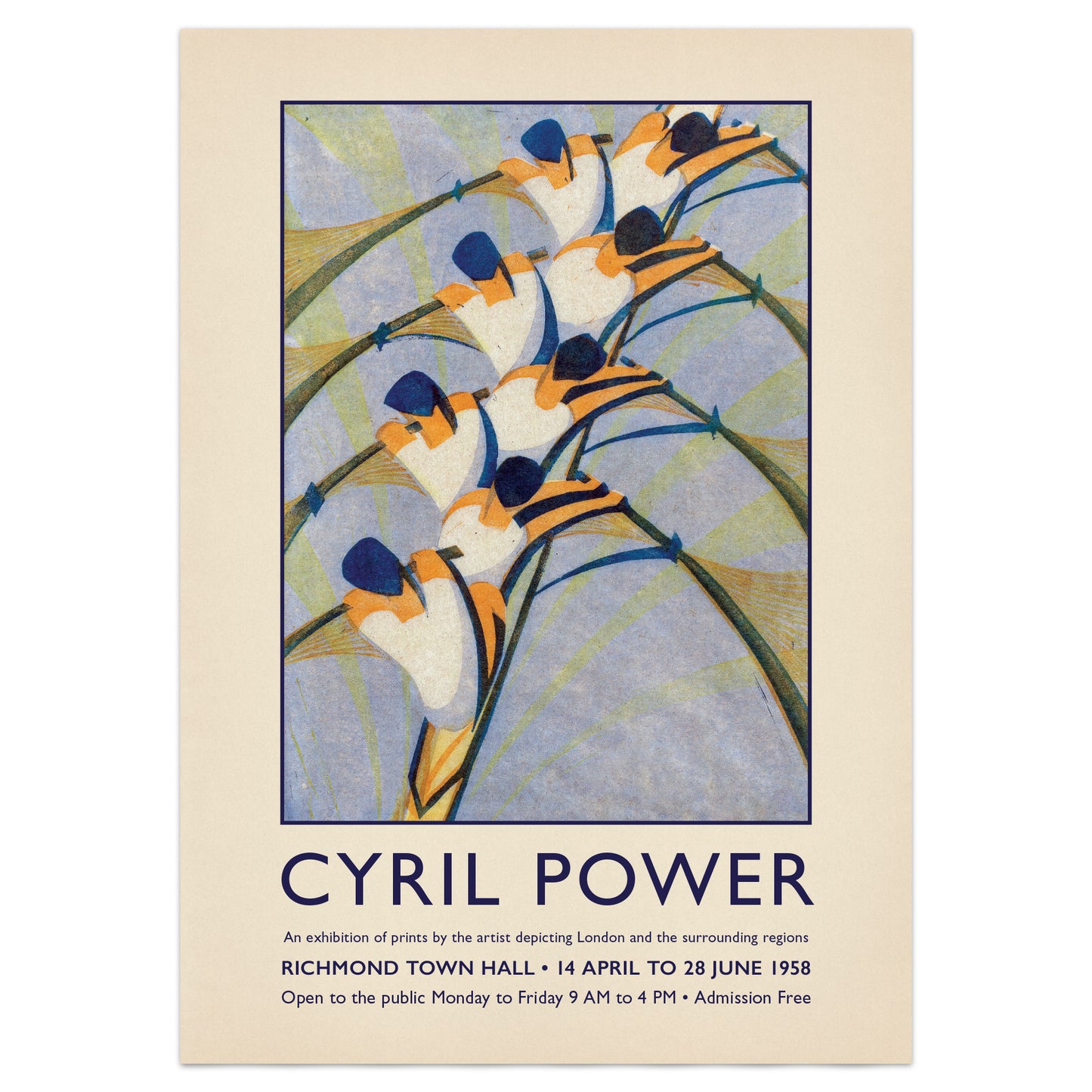 Cyril Power ‘The Eight’ Poster – 1930 Modernist Linocut Print