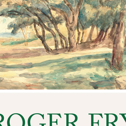 Roger Fry Watercolour Exhibition Poster - 'A Wooded Glade Near St Tropez'