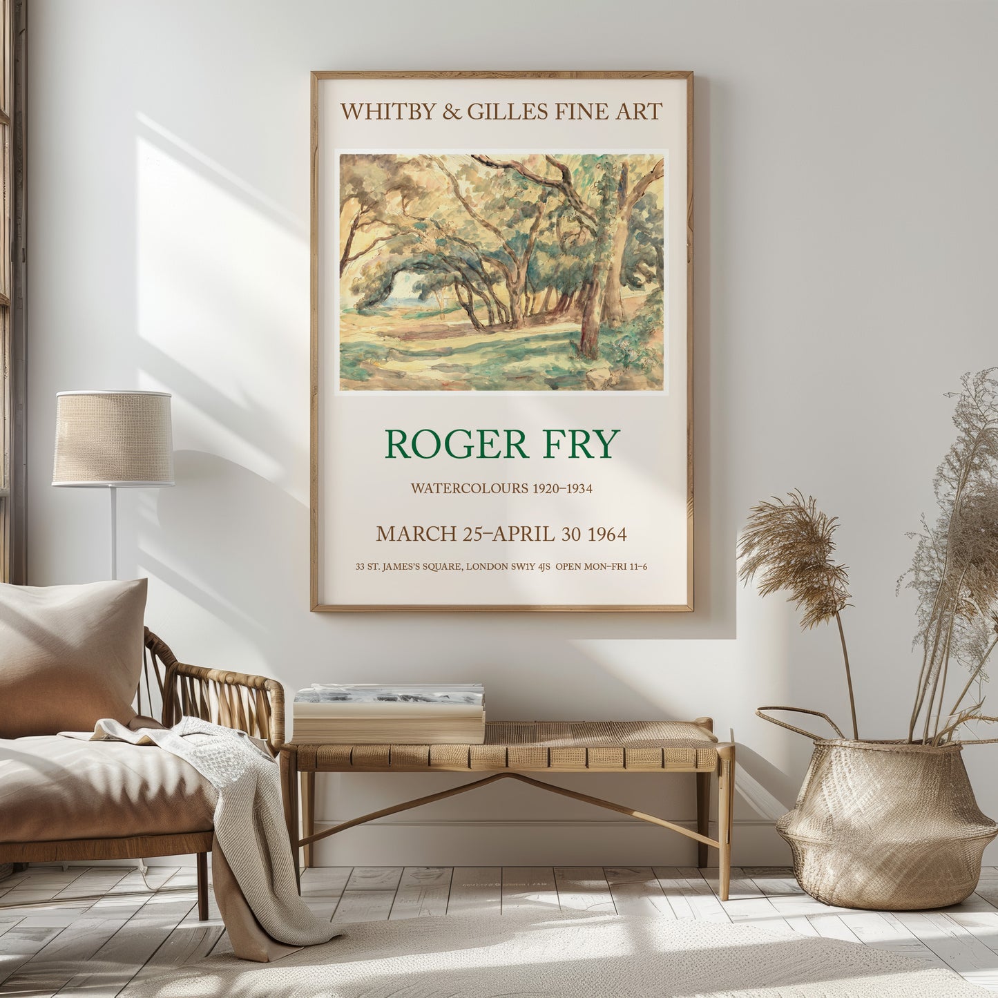 Roger Fry Watercolour Exhibition Poster - 'A Wooded Glade Near St Tropez'