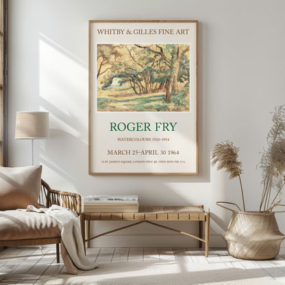 Roger Fry Watercolour Exhibition Poster - 'A Wooded Glade Near St Tropez'