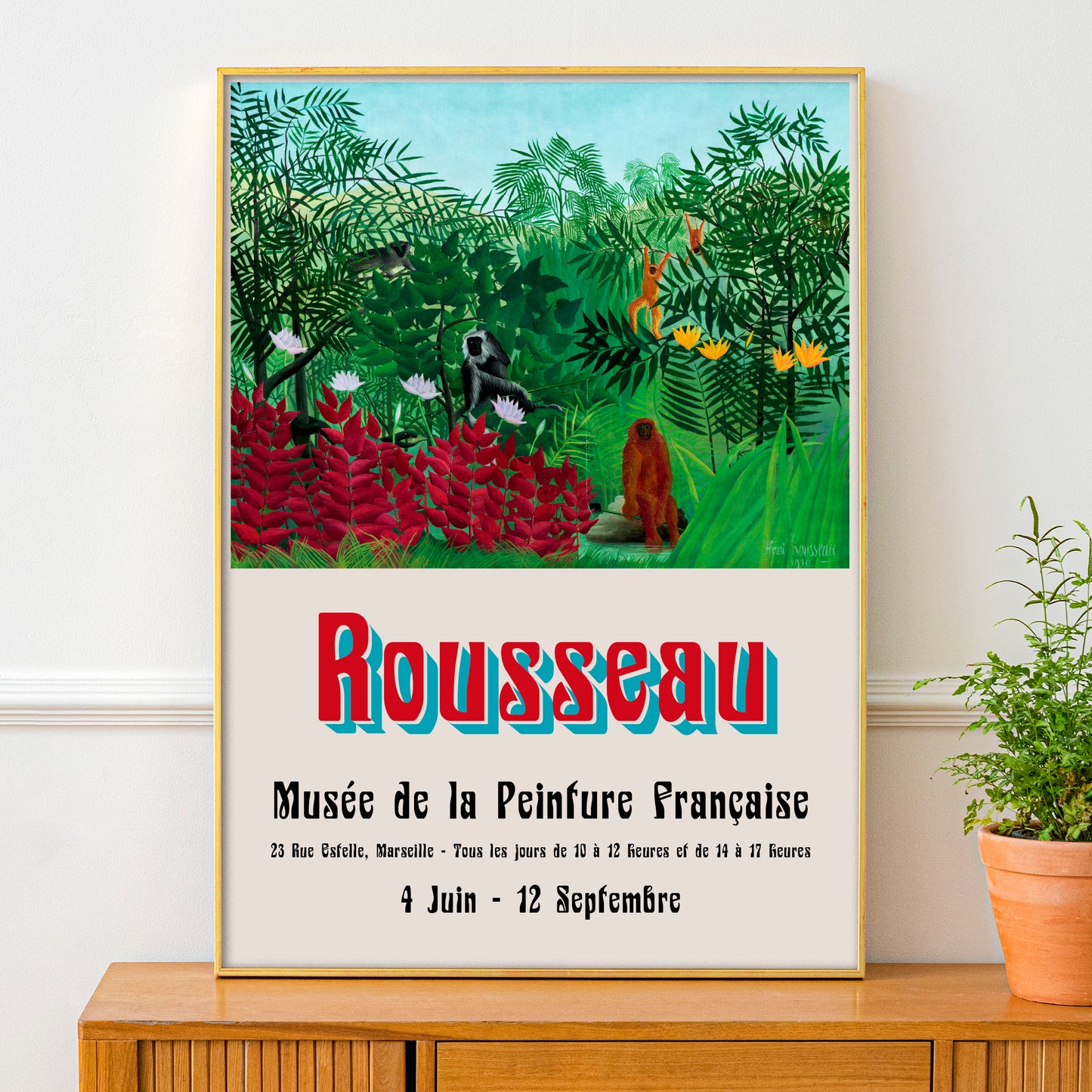 Henri Rousseau Exhibition Poster - Tropical Forest With Monkeys