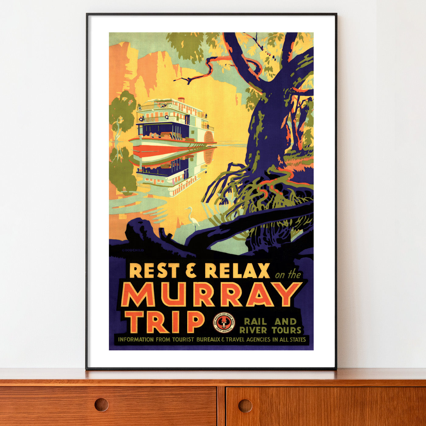 Vintage Australia Travel Poster - Rest And Relax On The Murray Trip