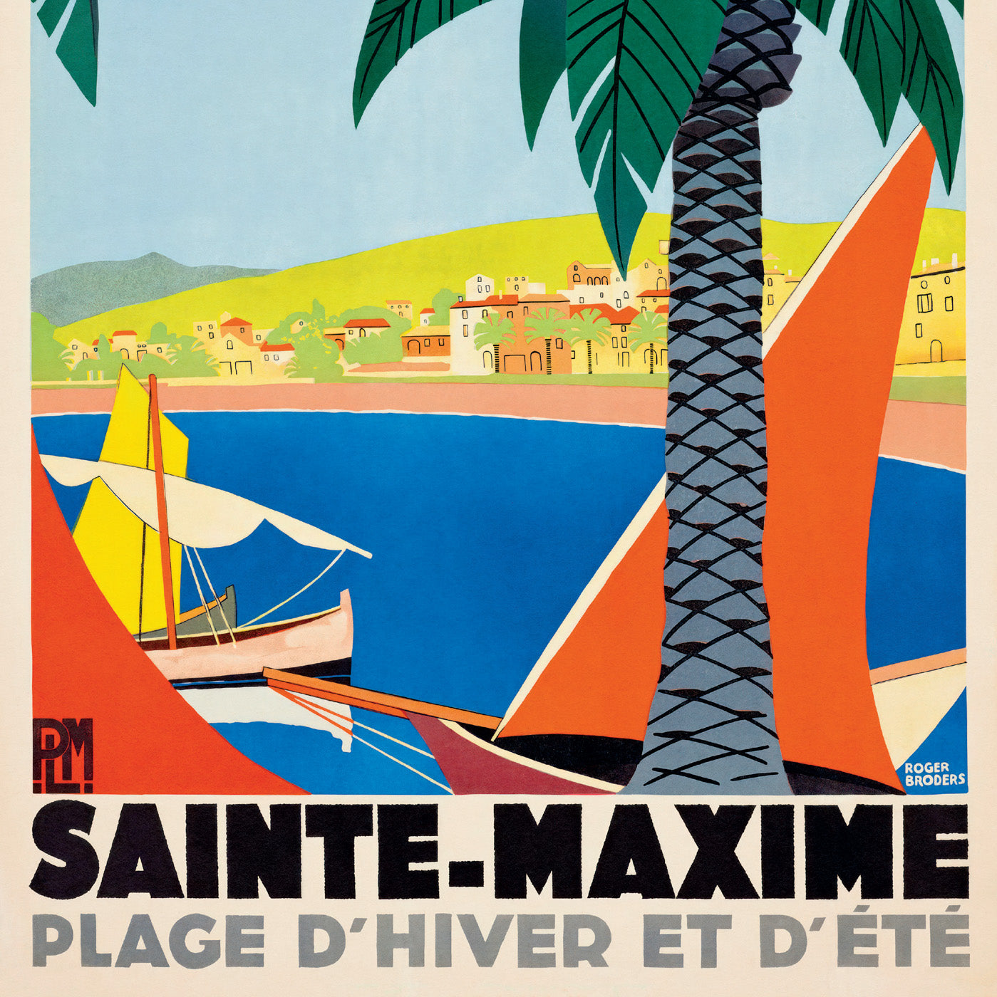 'Sainte-Maxime Côte d'Azur' Art Deco Travel Poster by Roger Broders