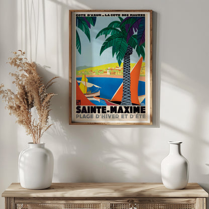 Sainte-Maxime, Côte d'Azur Travel Poster by Roger Broders