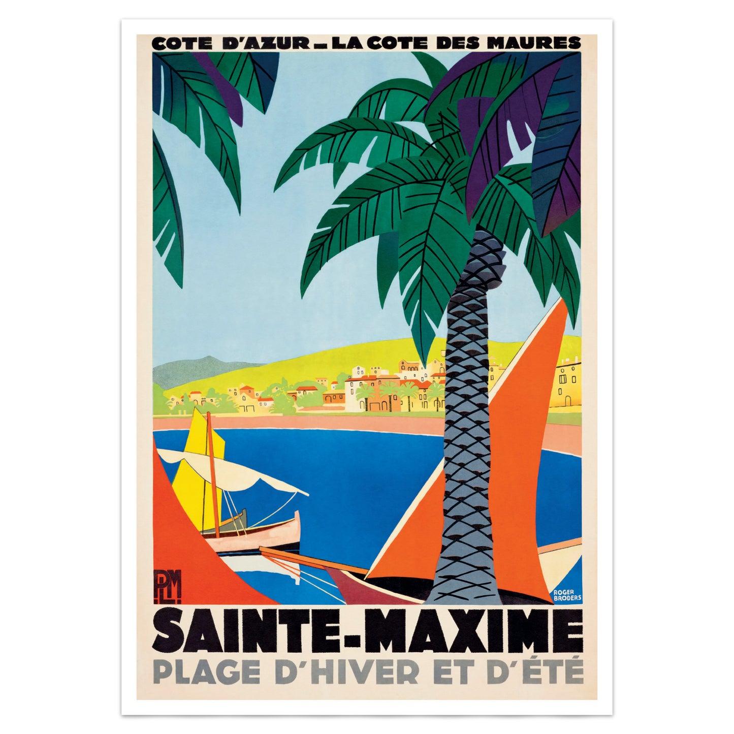 Sainte-Maxime, Côte d'Azur Travel Poster by Roger Broders