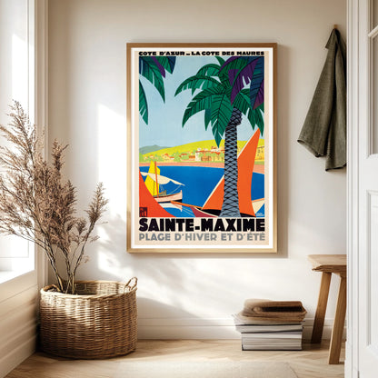 Sainte-Maxime, Côte d'Azur Travel Poster by Roger Broders
