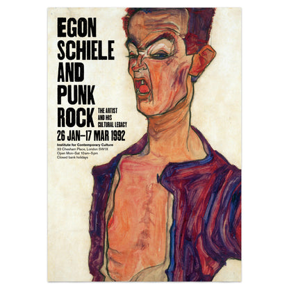 Egon Schiele Punk Rock Poster