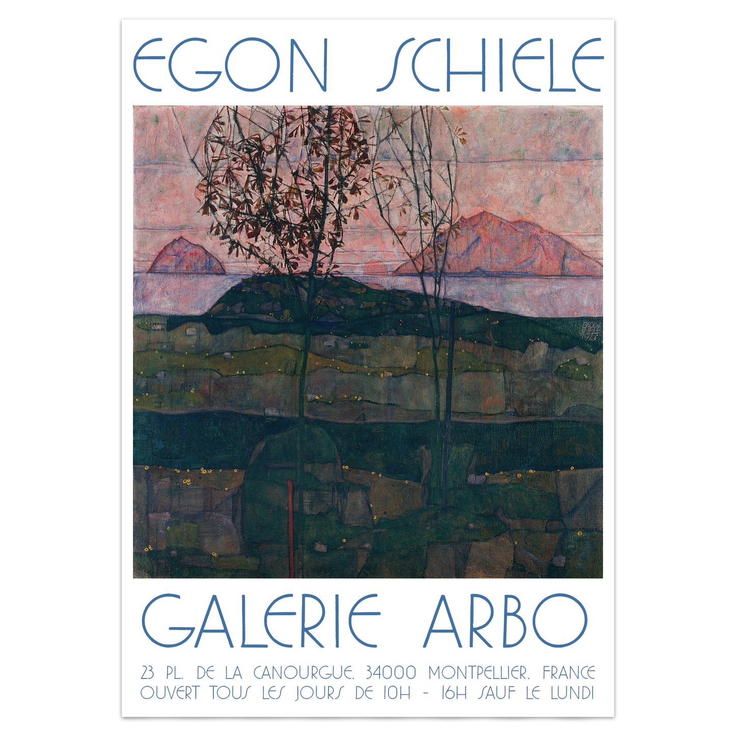 Egon Schiele Exhibition Poster - Setting Sun, 1913