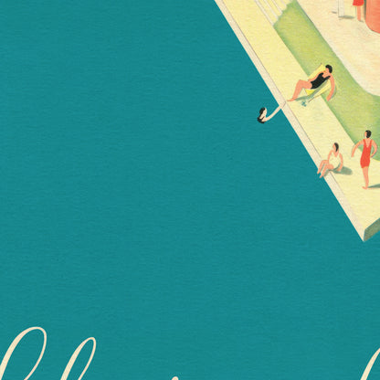 Schwimmbad Heiden: 1930s Swiss Swimming Pool Poster