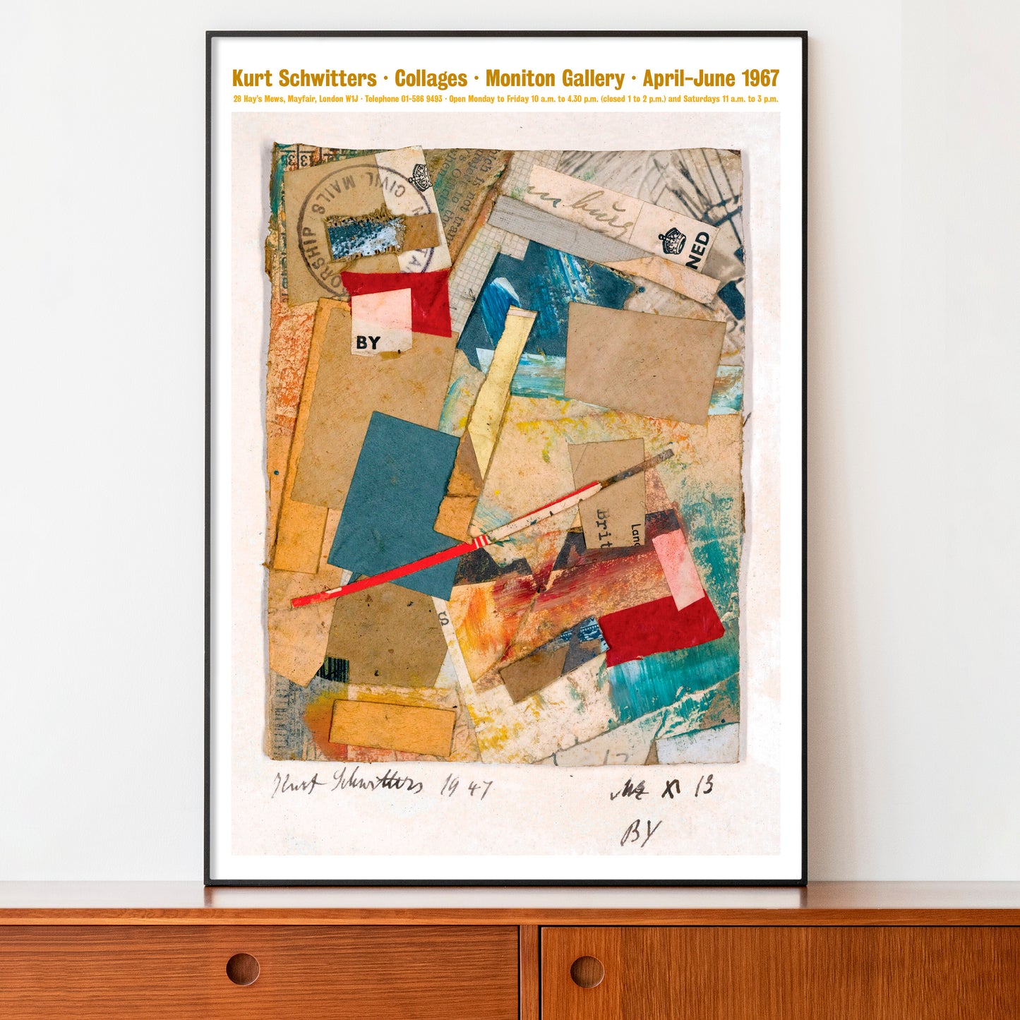 Kurt Schwitters Collage Exhibition Poster - 'Mz x 13 BY'