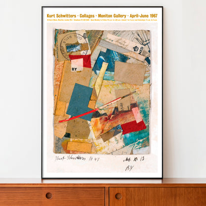 Kurt Schwitters Collage Exhibition Poster - 'Mz x 13 BY'