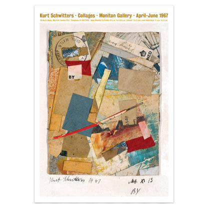 Kurt Schwitters Collage Exhibition Poster - 'Mz x 13 BY'