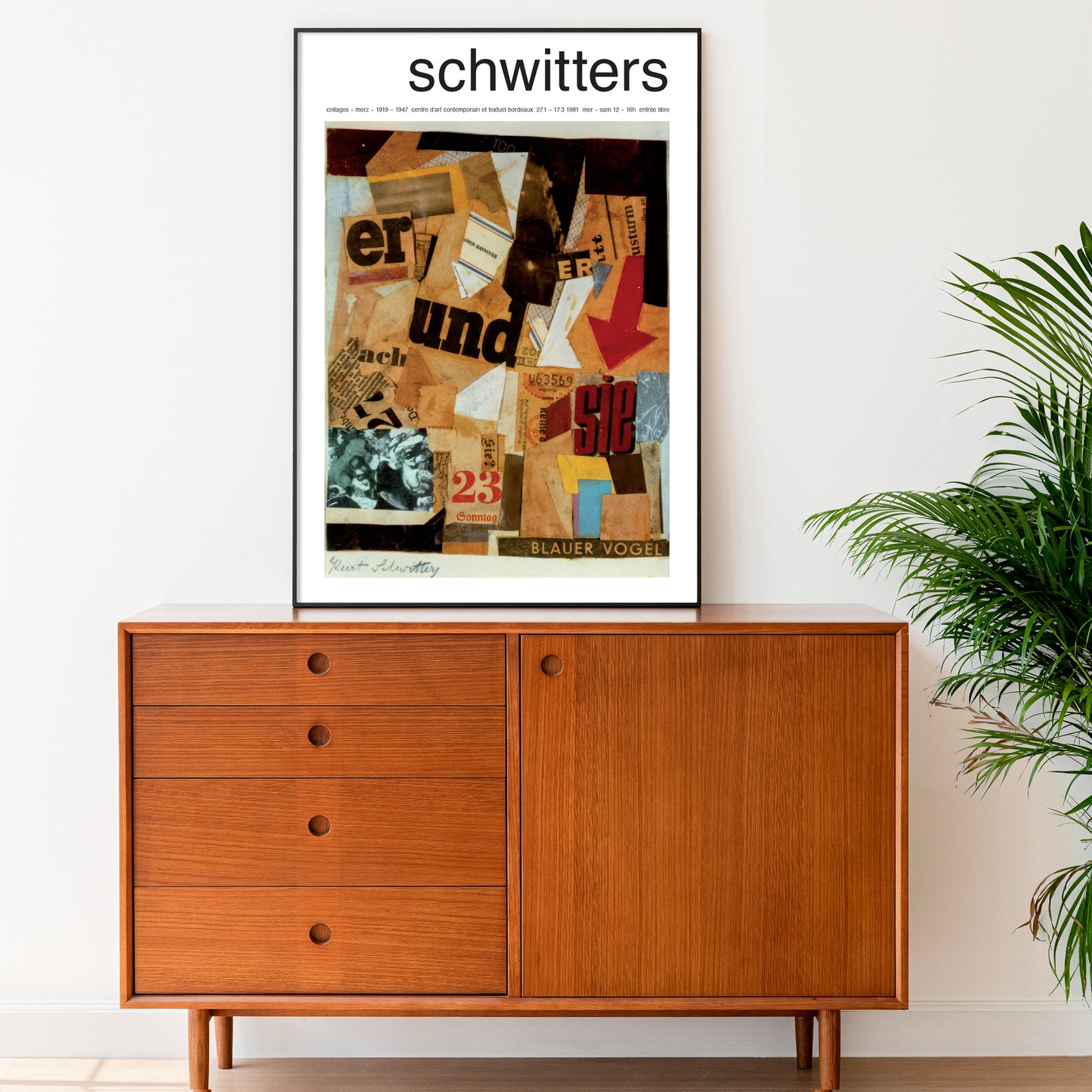 Kurt Schwitters Blauer Vogel 1922 Merz collage poster