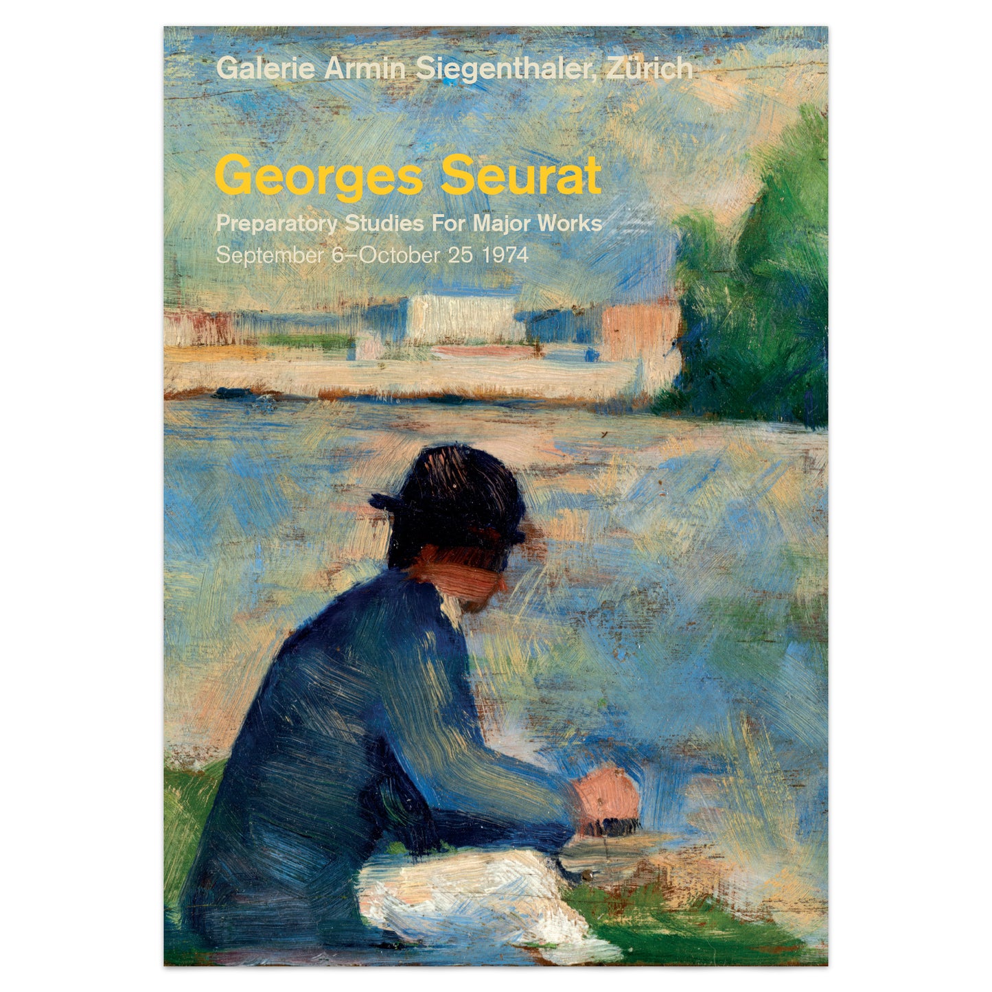 1974 Georges Seurat Vintage-Inspired Poster - Authentic Zürich Gallery Exhibition Art Print