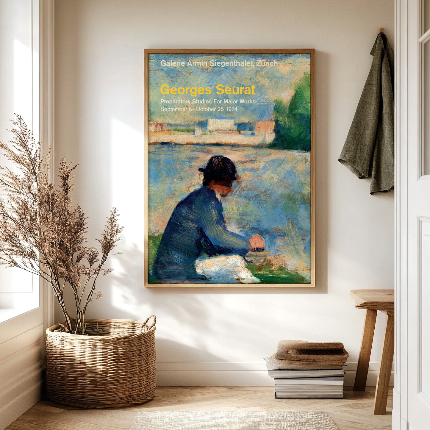 1974 Georges Seurat Vintage-Inspired Poster - Authentic Zürich Gallery Exhibition Art Print