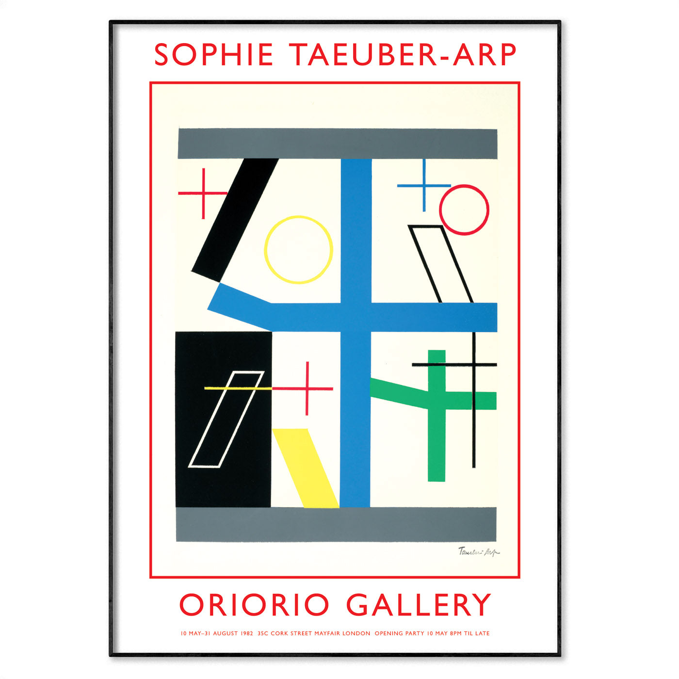 Sophie Taeuber-Arp Exhibition Poster - 'Four Spaces With Broken Cross' 1932