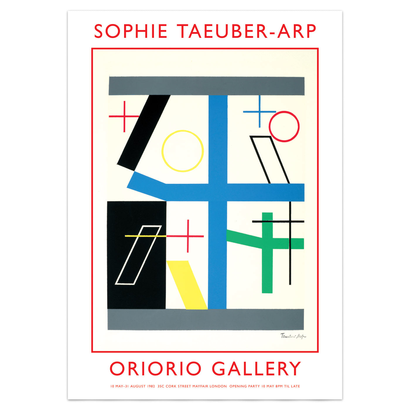 Sophie Taeuber-Arp Exhibition Poster - 'Four Spaces With Broken Cross' 1932