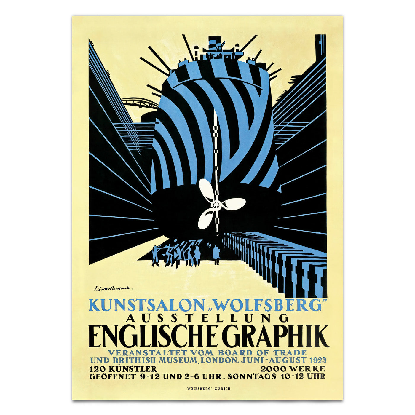 Edward Wadsworth 1923 Exhibition Poster - 'Englische Graphik'