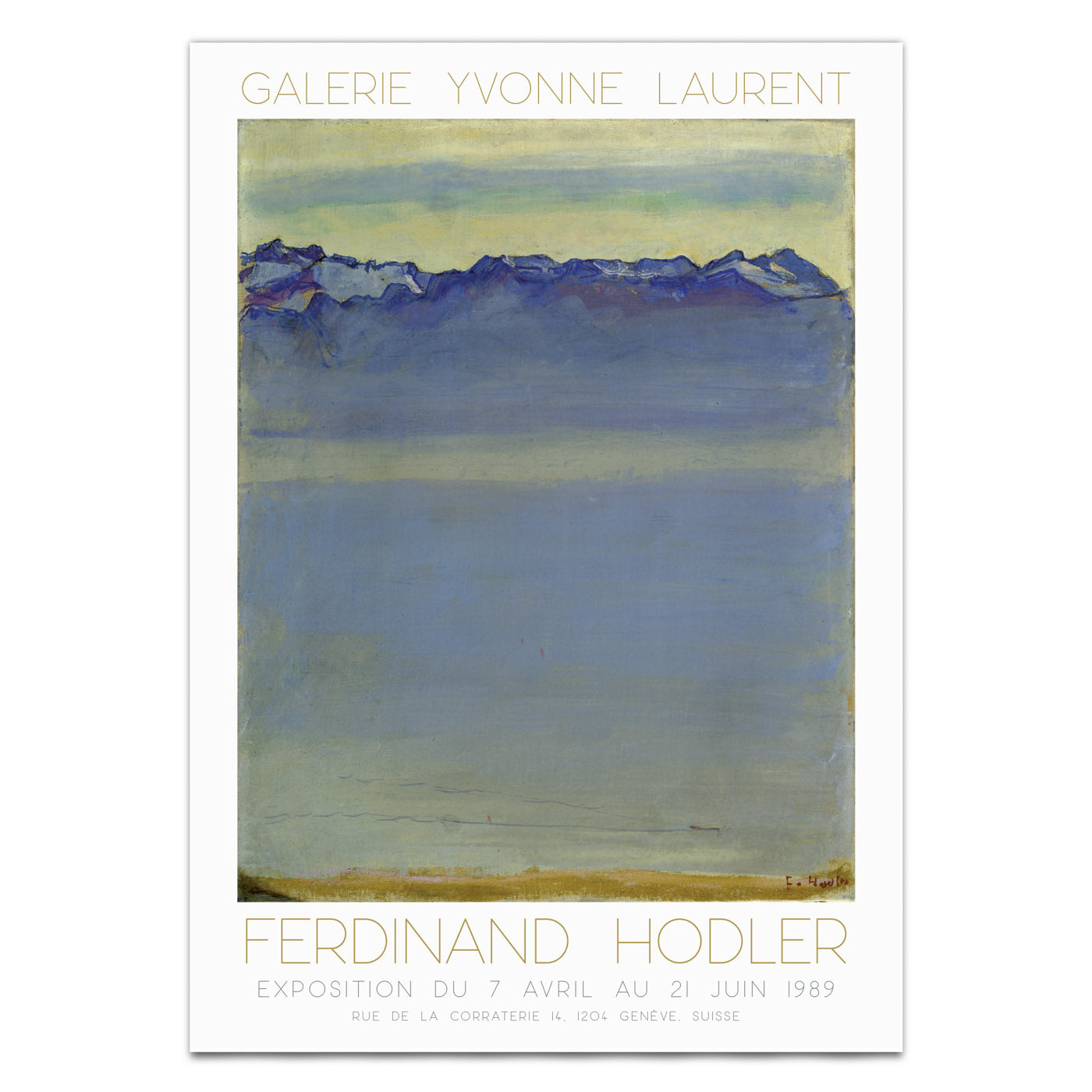 erdinand Hodler Exhibition Poster - 'Lake Geneva, Savoy Alps' 1907