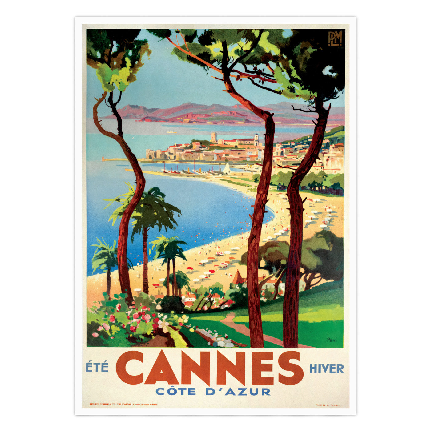 Cannes Côté d'Azur - Été et Hiver - Vintage French Travel Poster