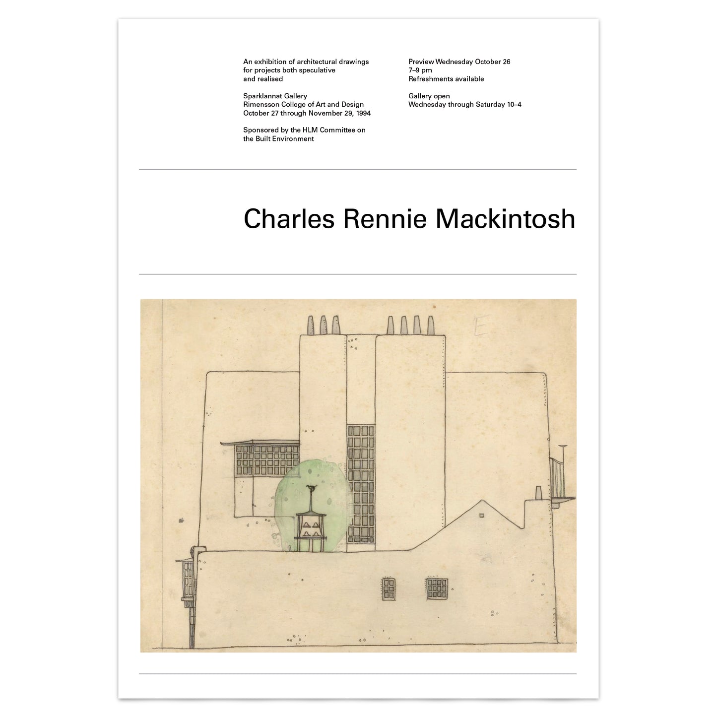 Glasgow Style house design poster printed on archival giclée paper