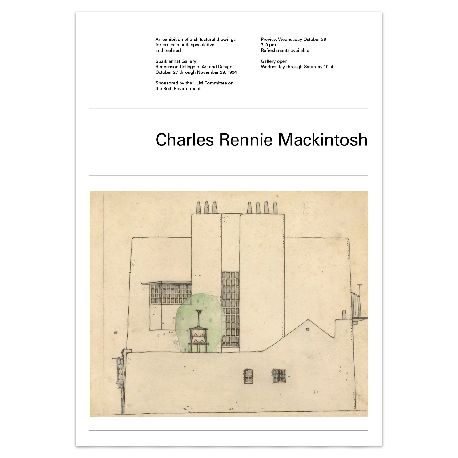 Glasgow Style house design poster printed on archival giclée paper