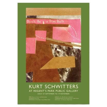 Kurt Schwitters Exhibition Poster - 'A Dim Bulb' Dada Collage