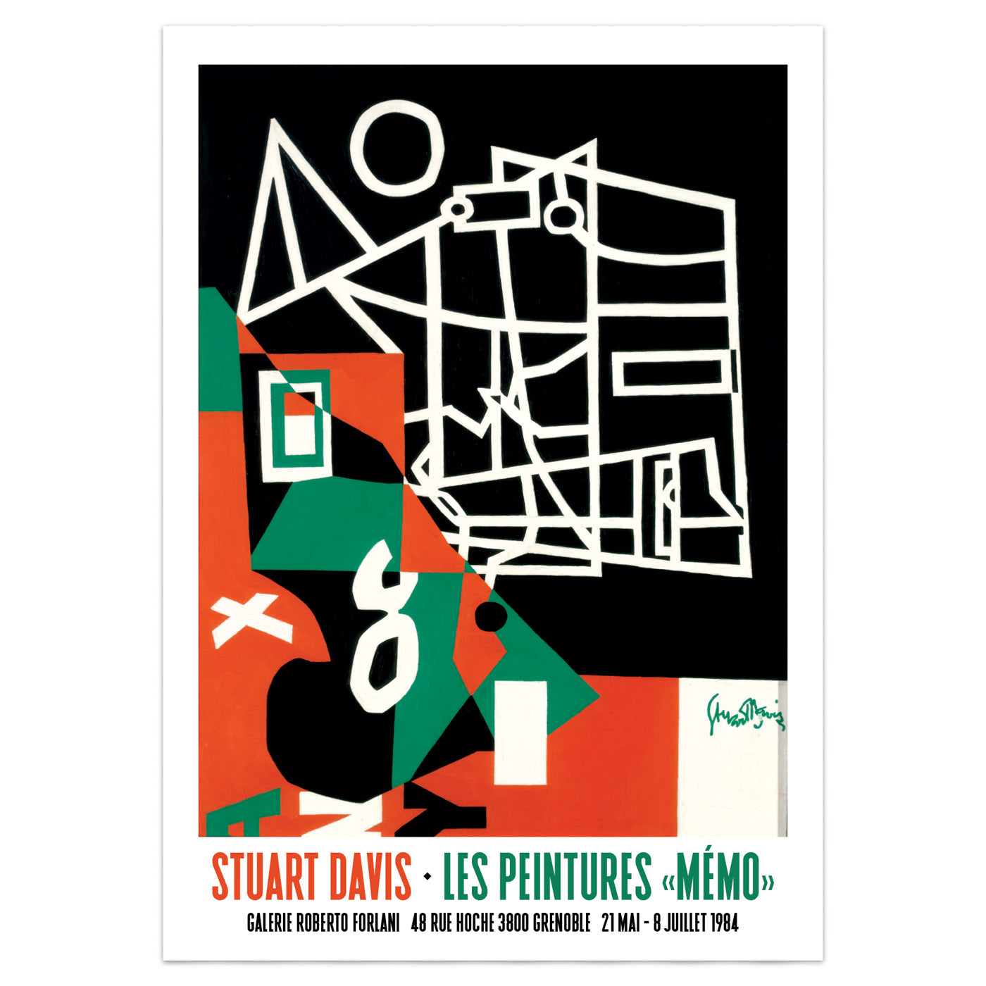 Stuart Davis Exhibition Poster • 'Memo', 1956