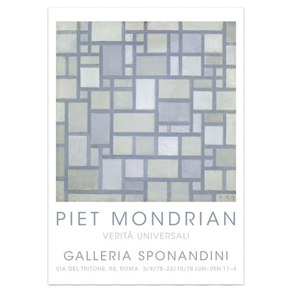 Piet Mondrian Grey Exhibition Poster