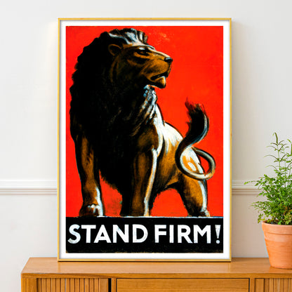 'Stand Firm!' British World War II Poster By Tom Purvis