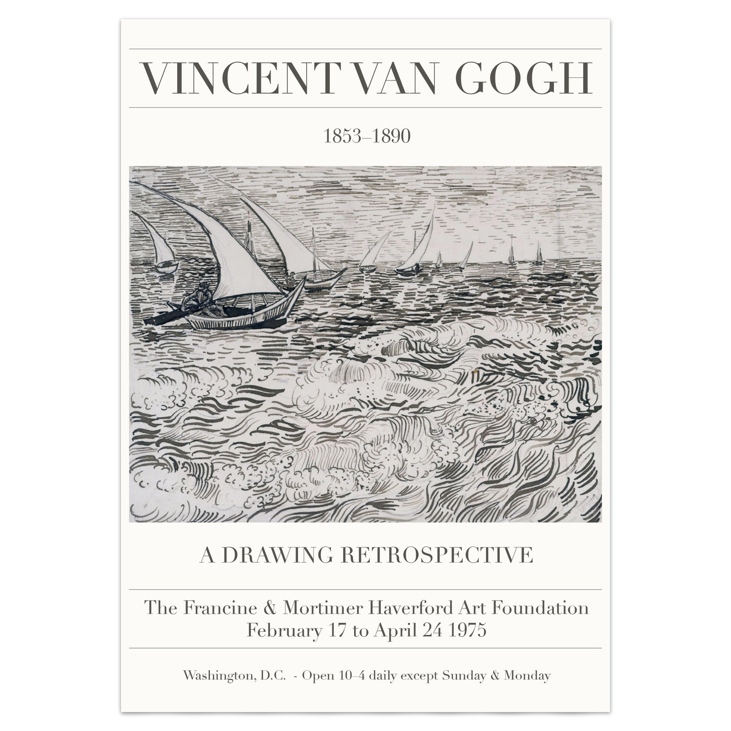 Vincent Van Gogh Exhibition Poster for a Retrospective of Drawings