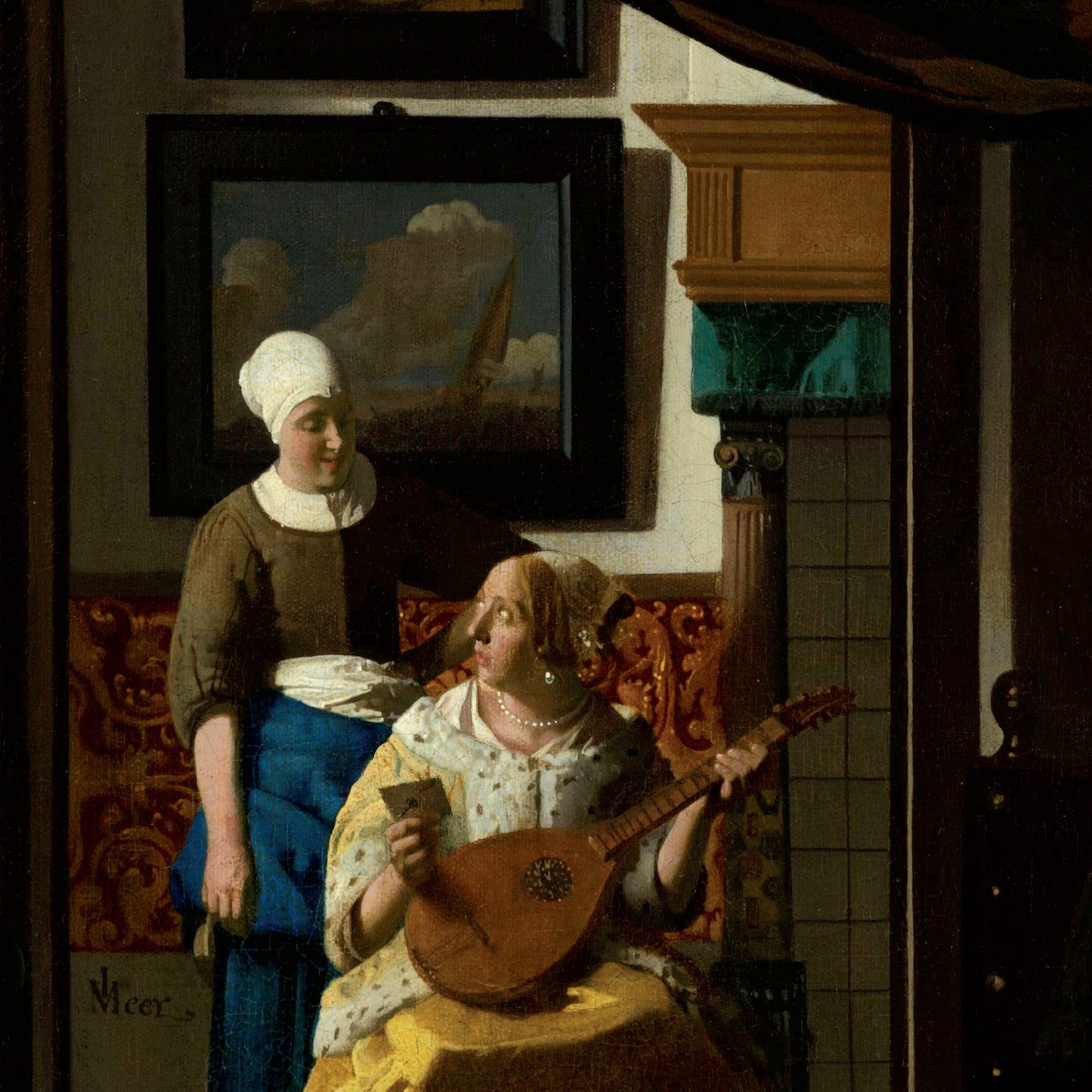 Johannes Vermeer's 'The Love Letter': Vintage 1970s Style Poster with Swiss Design