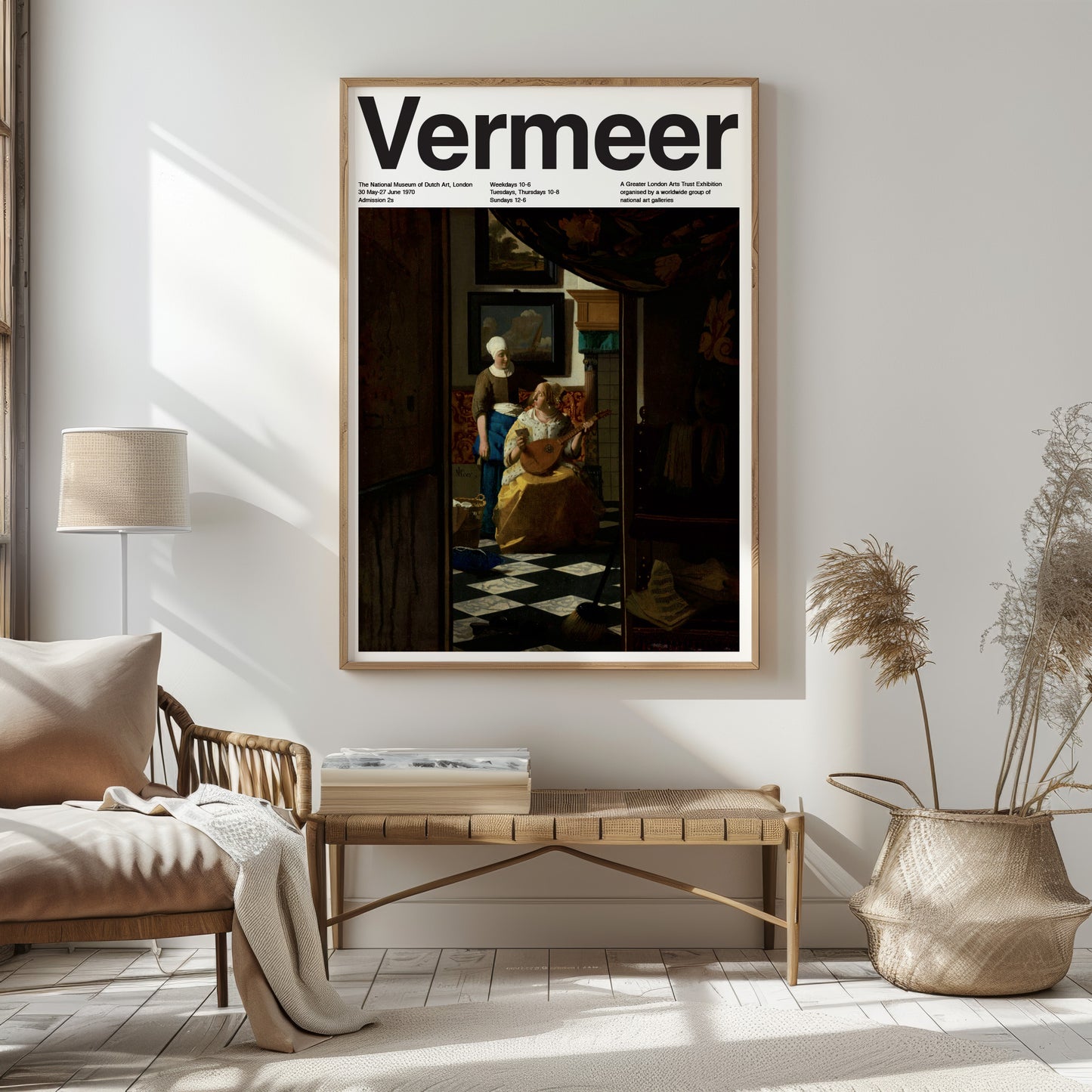 Johannes Vermeer's 'The Love Letter': Vintage 1970s Style Poster with Swiss Design