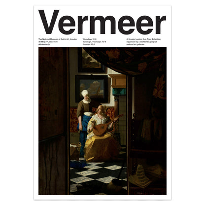 Johannes Vermeer's 'The Love Letter': Vintage 1970s Style Poster with Swiss Design