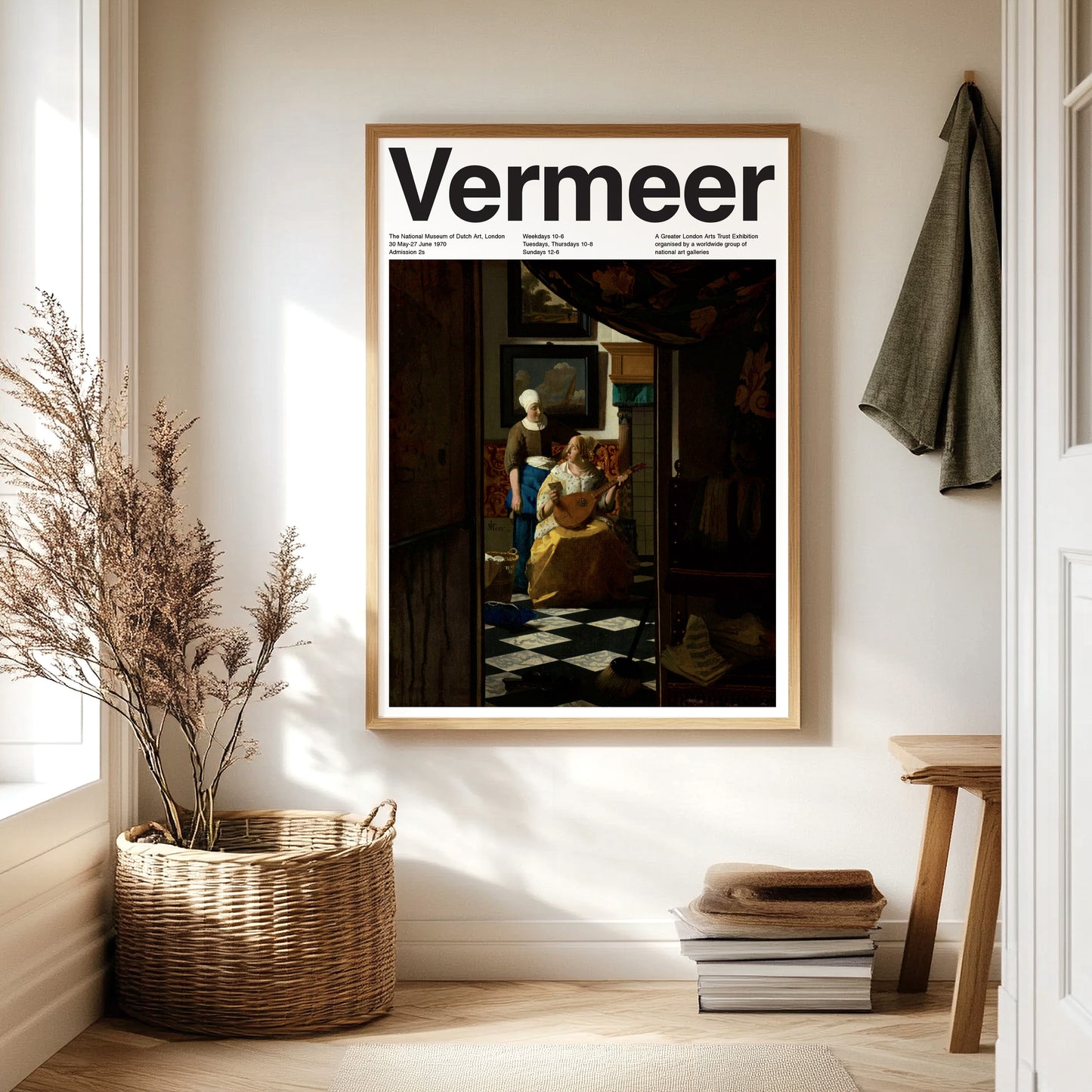 Johannes Vermeer's 'The Love Letter': Vintage 1970s Style Poster with Swiss Design