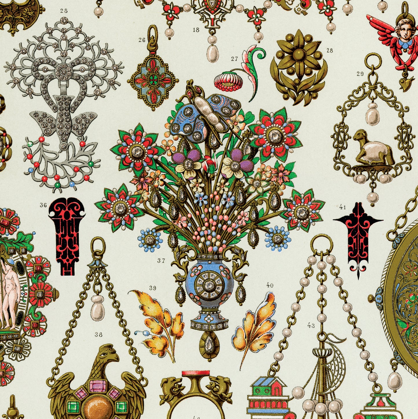 Vintage Antique Printer's Ornaments Poster