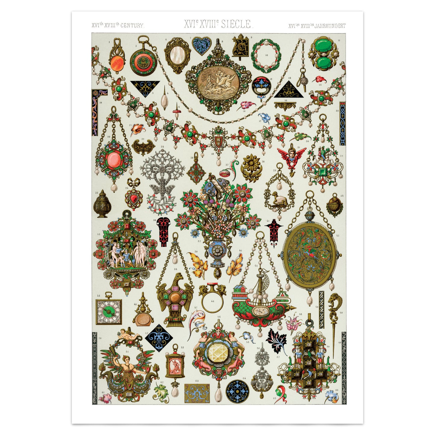 Vintage Antique Printer's Ornaments Poster