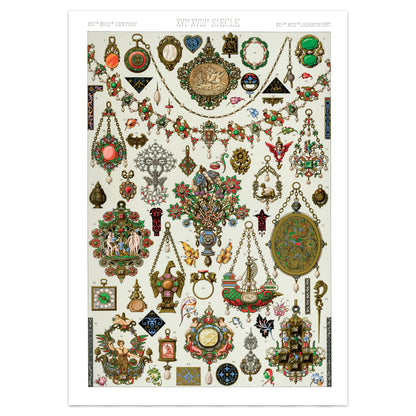 Vintage Antique Printer's Ornaments Poster