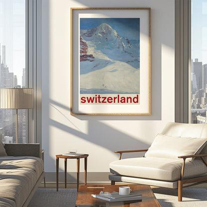 Vintage 1960s Style Switzerland Tourist Poster