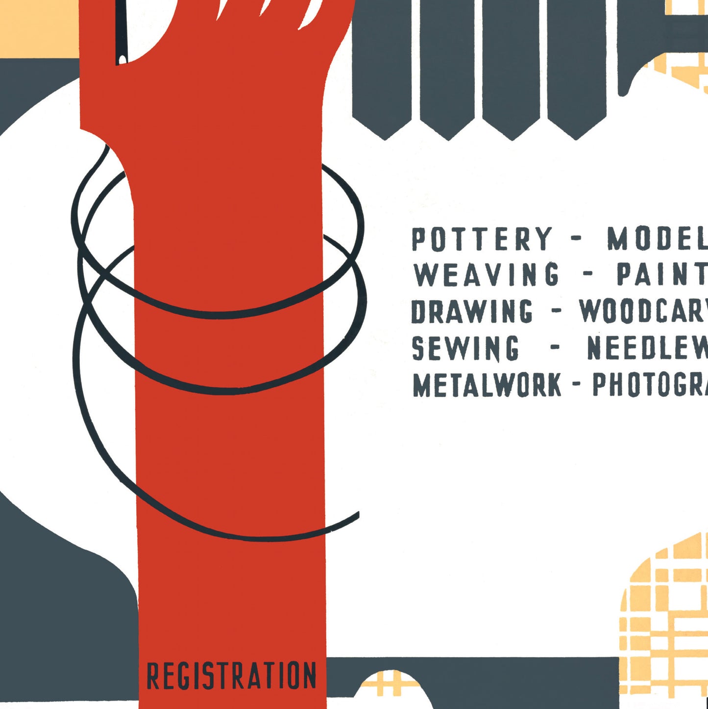 Vintage Craft School Poster From The USA Works Progress Administration