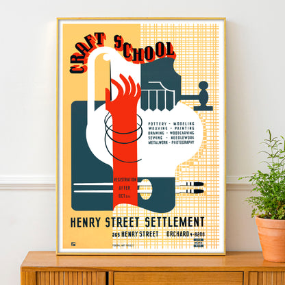 Vintage Craft School Poster From The USA Works Progress Administration