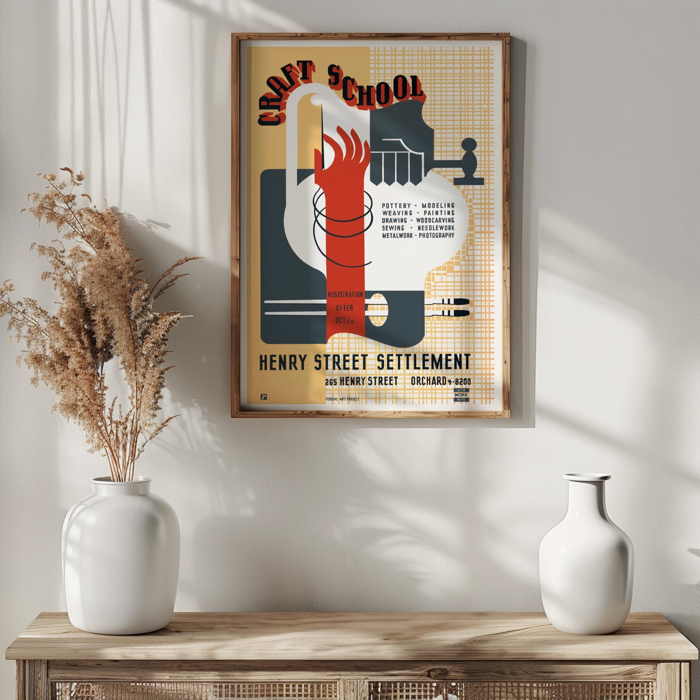 Vintage Craft School Poster From The USA Works Progress Administration