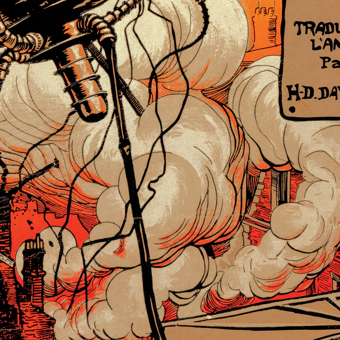 HG Wells 'The War Of The Worlds' 1906 Belgian French Poster