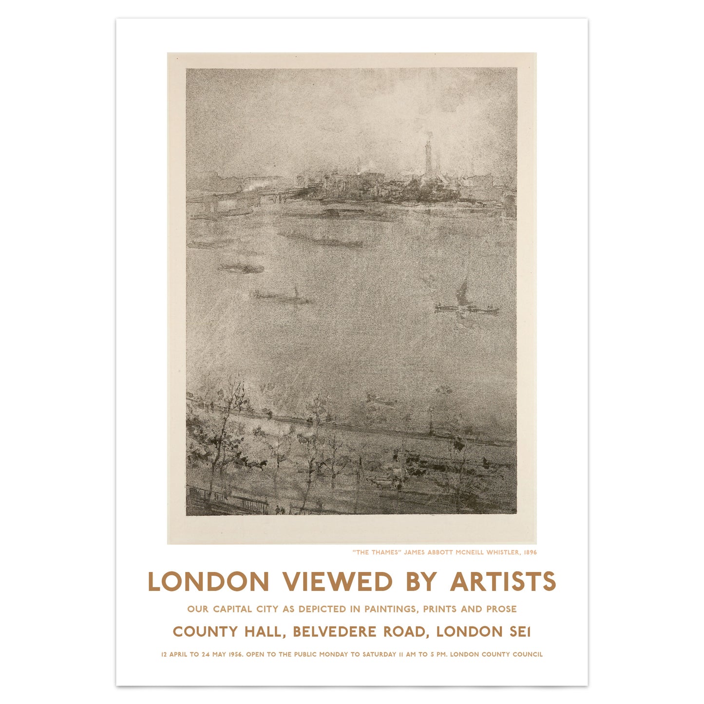 James Abbott McNeill Whistler Exhibition Poster of London and the River Thames