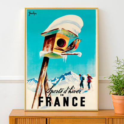 Winter Sports In France poster by Jean Léger, 1950