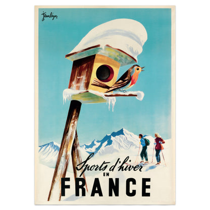 Winter Sports In France poster by Jean Léger, 1950